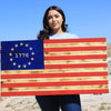Plaque - Betsy Ross 1776 Wooden Flag