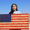 Plaque - United States 50 Star Wooden Flag